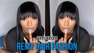 *Watch Me Cut This Bang Wig* Human Hair Bang Wig | Amazon Review “Remy Hair Fashion”