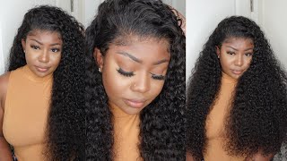 *Vacation Ready* 30'' Curly Wig Install + Wet Look + Deep Side Part | Curlyme Hair