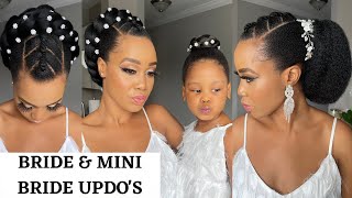 Easy Elegant Bridal Hairstyles On Natural Hair / Bride & Mini Bride/ Mommy & Me Updo'S /  Tupo1