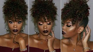  $15 Braidless Crochet High Puff Tutorial| Updo Natural Hairstyle |Easy Pineapple Updo | Tastepink