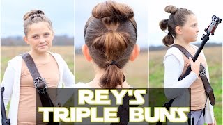 Rey'S Triple Buns  | The Force Awakens | Star Wars Hairstyles