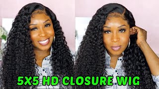 This Hd Closure Wig Install Is Giving Frontal Vibes | 28" Long Curly 5X5 Hd Closure Wig Klaiyi
