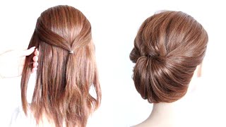  1 Minute Easy Updo For Short Hair  How To: Easy Updo  By Another Braid