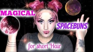Magical Unicorn Spacebuns For Short Hair With Feshfen Extensions | Imogenhearts