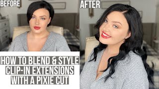 How To Install & Blend Clip-In Extensions From Amazing Beauty Hair Into Pixie Bob | Blaize Mckennah