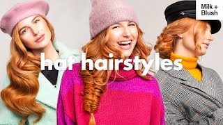 Autumn / Winter Hat Hairstyles | Milk + Blush Hair Extensions