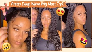 Must Have Deep Wave Hd Lace Wig! Hair Tutorial For 26Inch Deep Wave Hairstyle #Elfinhair Review
