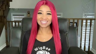 #135 -  Red Burgundy T Part Human Hair Lace Wig | Unice Hair