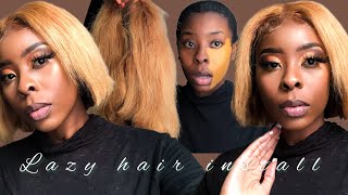 Lazy 5 Minutes Blondes Bob Installation || From Frizzy To Soft In Minutes