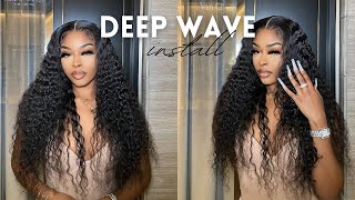 Best Deep Wave Hair  | Detailed Frontal Wig Install Ft. Dola Hair
