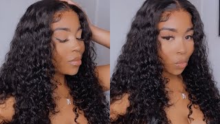 Super Easy Glueless Wig Install | 5X5 Lace Closure Deep Wave Ft. Tinashe Hair