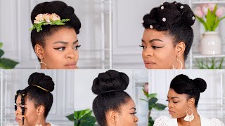 Easy 10 Min Hairstyles On Natural Hair. No Added Hair (Updos || Elegant Styles)