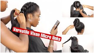 Very Versatile Vixen Micro Links For Black Hair, Looks So Natural, Can Be Braided & Styled | Ywigs