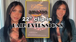 Natural Black Goo Goo 22” Clip-In Hair Extensions From Amazon | $98 Worth It? *Not Sponsored*