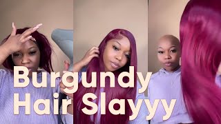 The Perfect 99J Color Lace Wig Install! Burgundy Summer Hair Vibes | Ft. Alimice Hair Review