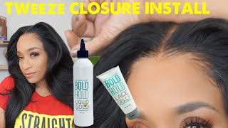 Tweezing Your Closure To Look Like A Frontal! #Boldhold #Boldholdliquidgold