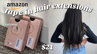 Testing Inexpensive Amazon Hair Extensions / How To Apply - Fullshine Tape In Hair