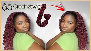 Cheapest Diy Wig Ever! For $5 | Diy Curly Headband Crochet Wig With Braiding Hair