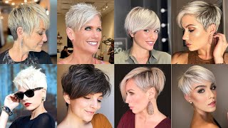 Best Short Grey Pixie Haircuts For Women With Fine Hair 2022 | Short Pixie Haircut