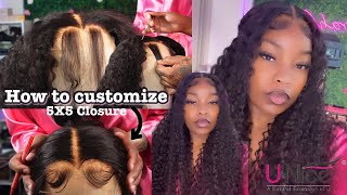 How To Customize Your 5X5 Closure Wig :*Detailed Plucking* Ft. Unice Hair