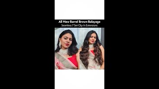 Barrel Brown 7 Set Clip-In Extensions| Traditional Hairstyle, Saree Hairstyle | Gemeria Hair