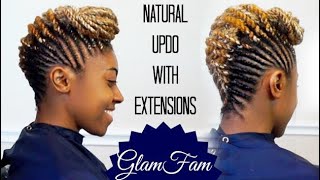 How To Do An Updo On Natural Hair, With Extensions!