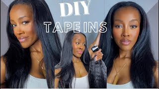 Diy Tape In Hair Extensions | Kinky Straight From Amazon