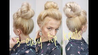2-Minute Easy Lazy Quick Top Knot Buns Updos For Medium,Long And Short Hair | Awesome Hairstyles ✔