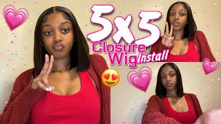 Watch Me Install 5X5 Closure Wig (First Time!) | Unice Hair
