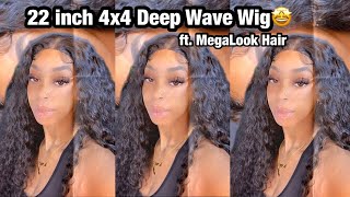 22 Inch 4X4 Deep Wave Wig Ft. Megalook Hair | Yanna Simone