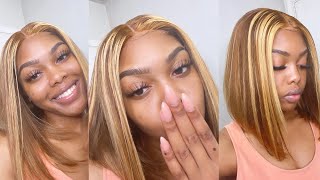 Luvme Hair | 4X4 Highlighted Bob Wig | 12 Bob Wig | The Best Lace Closure Wig