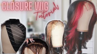 Closure Wig On A Sewing Machine | Skunk Patch Closure Wig Tutorial Ft. Amazon Prime Hair Bundles
