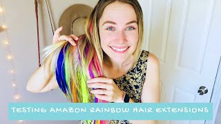 Affordable Amazon "Rainbow" Hair Extensions | Halloween Ideas