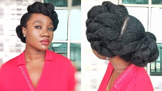 Thee 10 Minute Classy Twist Updo On Natural Hair || No Added Extensions | #001