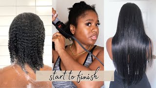 Silk Press On Natural Hair At Home (With Clip Ins)