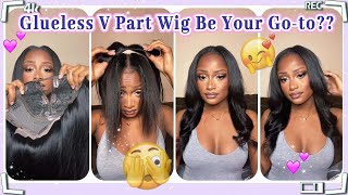 Look Here⏰ Gluelss Breathable V Part Wig Must Try | Wig Install | Natural Hair Protect #Elfinhair