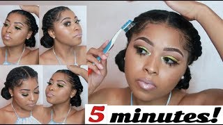 Hair Hack| Quick & Easy Lazy Natural Hairstyle | 5 Minute Hairstyle For Short/Medium Natural Hair