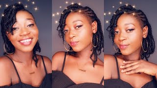 How To Twist Short 4C Natural Hair With Kinky Hair Extensions