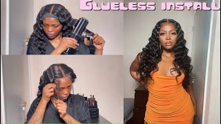 Glueless!! 5X5 Hd Wig Install | Very Beginner Friendly| Easy Install | Ft Dola Hair