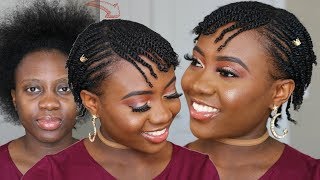No Extensions Protective Style | Mini Twists & Flat Twist Tutorial Hairstyle Short 4C Natural Hair