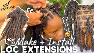 Making + Installing 6" Loc Extensions  Instant Locs On 4C Hair | Crochet Method Feat. Exy Hair