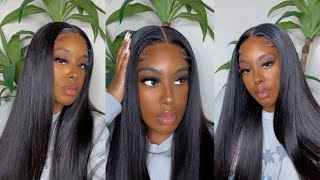 How To: Sleek Middle Part 5X5 Hd Lace Closure Wig Ft. Unice Hair