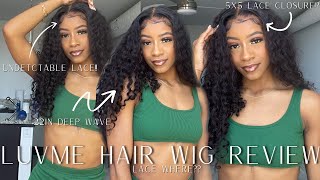 Lace Where?? 5X5 Deep Wave Undetectable Closure | Luvme Hair Wig Install + Review