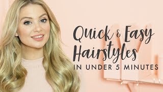 Cute & Easy Hairstyles In Under 5 Minutes  | Milk + Blush Hair Extensions