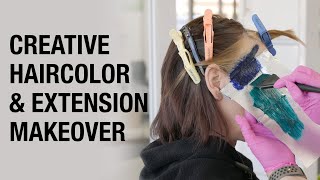 Platinum Card Color Blocking Technique | Creative Color Hair Extension Transformation | Kenra Color