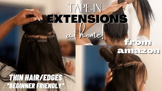 Diy Tape In Extensions At Home|Affordable Hair From Amazon | Beginner Friendly | Hair Review