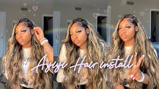 Birthday Highlighted Frontal Wig Install Ayiyi Hair