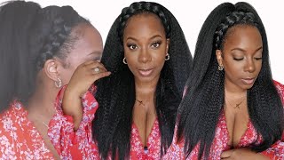 Easy Braided Style Natural Kinky Straight Wig $20 Outre Converti Cap Super Nova Synthetic Wig Review