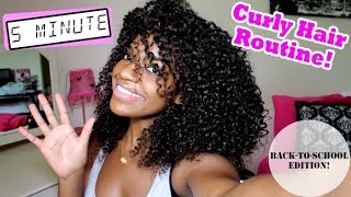 5 Minute On-The-Go Curly Hair Routine! | Back-To-School Edition
