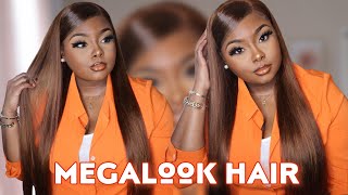 Silky Hd Lace Front Wigs #4 Dark Brown Colored Ft Megalook Hair Collab